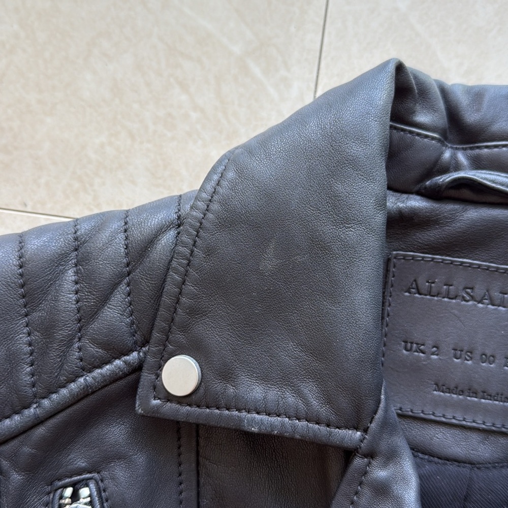 All Saints black biker jacket size 00 - Picture 11 of 14